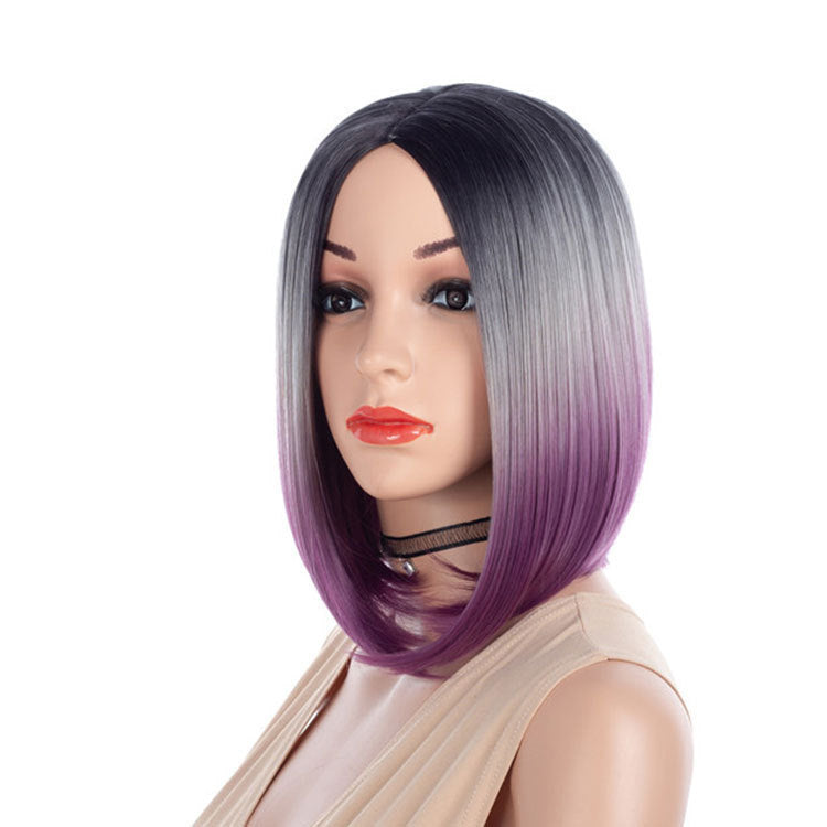 Durable Versatile Innovative Medium Chemical Fiber Wig Short Straight Hair