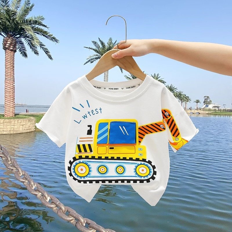 Children's Summer Short-sleeved Fashion Gradient Half-sleeve Wear Handsome Cool Children's T-shirt