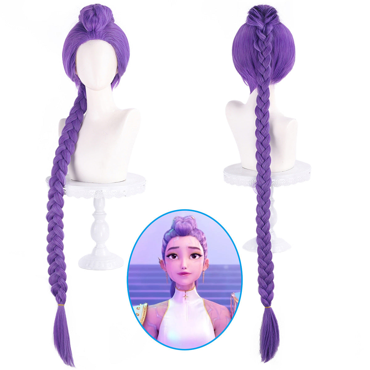 Split Tiger Clip Mixed Thick Purple Cos Wig