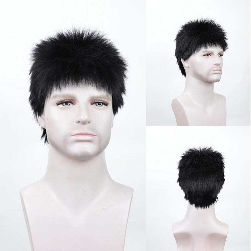 Men's Short Hair Fluffy Burr Multicolor Synthetic Men's Wig