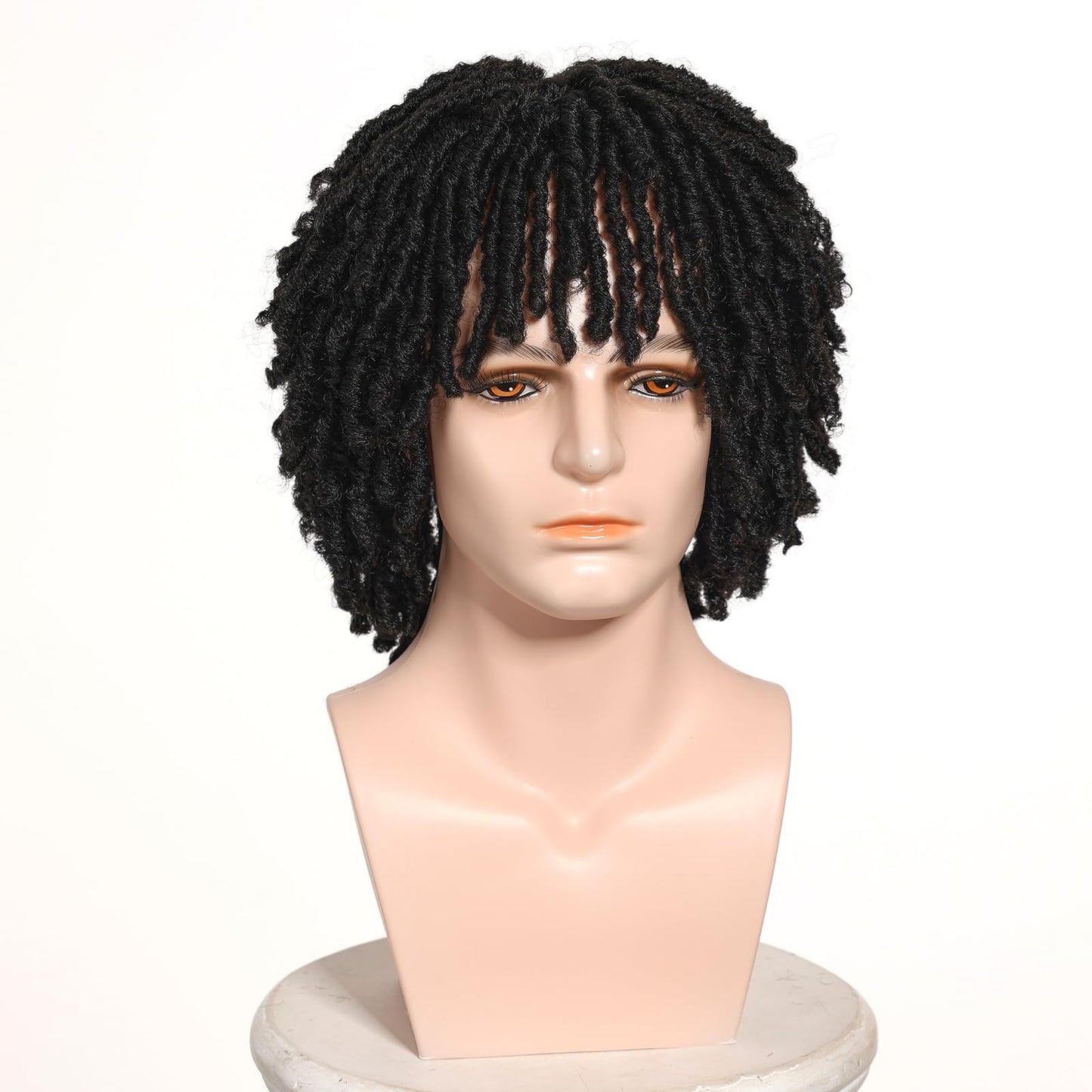 Men's African Dreadlocks Hollow Tube Curved For Black Synthetic Men's Wig