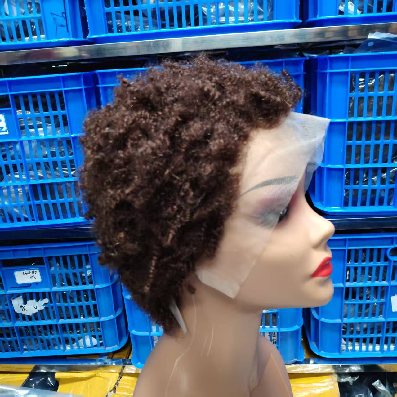 Casual Wigs Afro Kinky African Human Wig Short Curly Hair