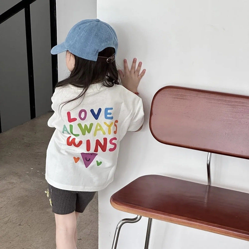 Children's Boys Korean Style Short Sleeve Loose Versatile Children's T-shirt