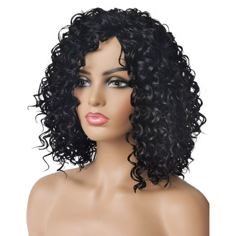 Fashionable Curly Small Pieces Of Hair Wig Long Curls