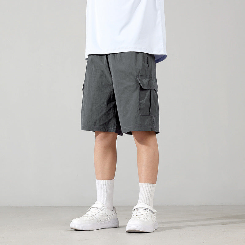 Children's Korean Style Outdoor Work Clothes Shorts Big Lightweight Waterproof Cool Children's Pants