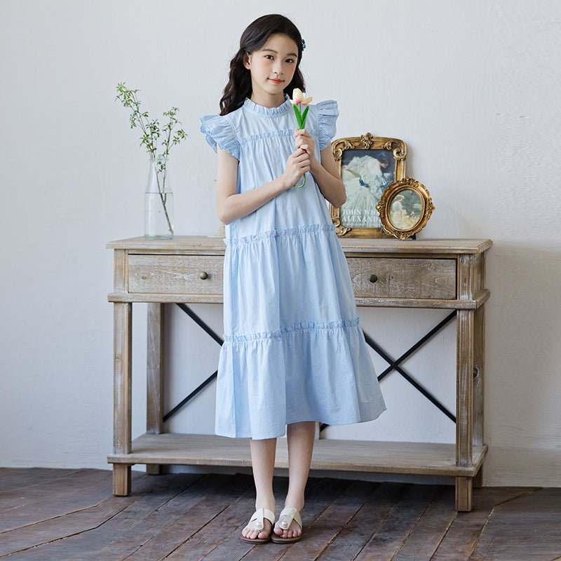 Children's Sleeve Summer Middle Big Fashionable Korean Style Children's Dress