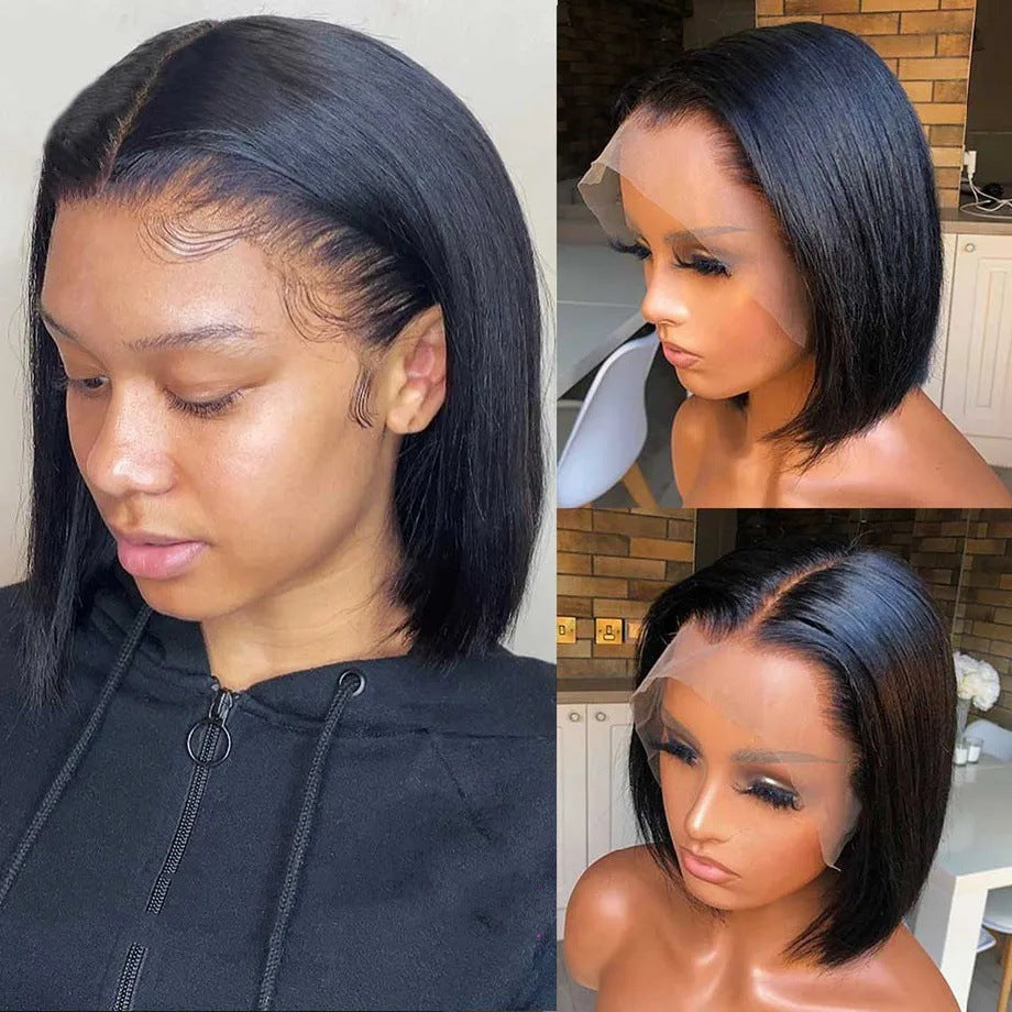 Stylish Straight Bob Lace Brazilian Human Real Hair Wig