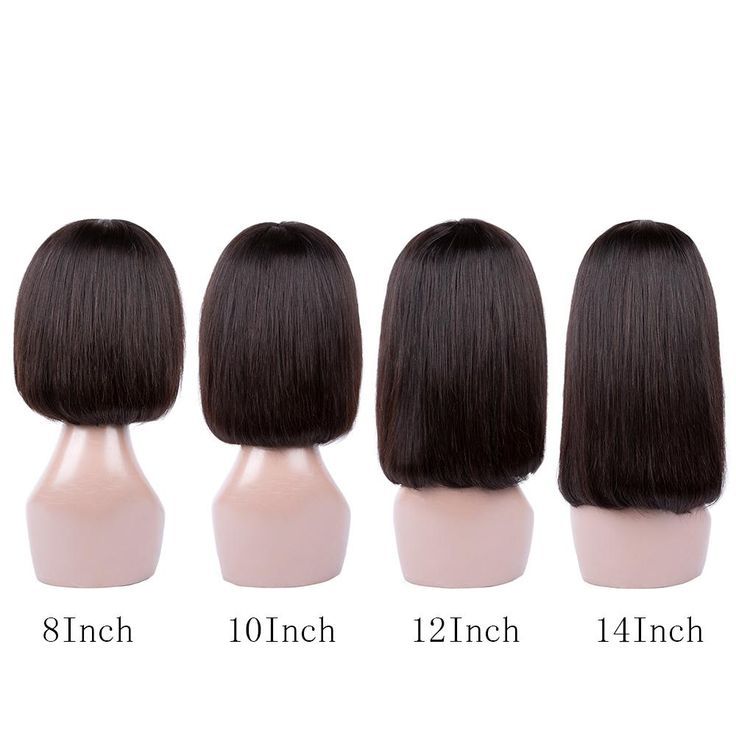 Machine Made Bob Human Wigs With Wig Short Straight Hair