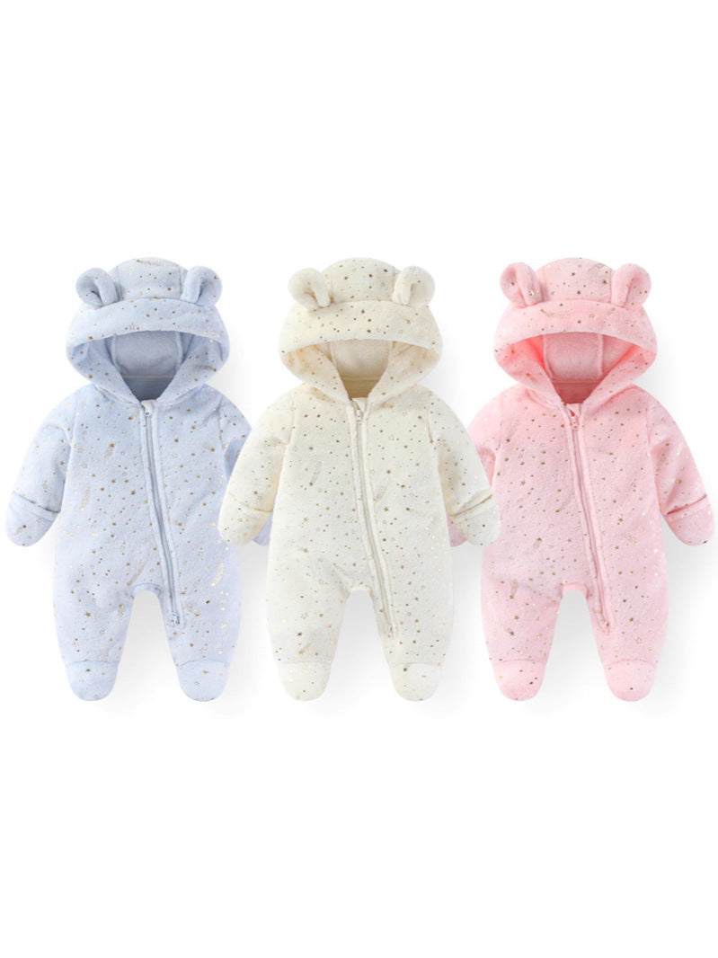 Born Rompers Thickened Fleece-lined Jumpsuit Romper Jumpsuit, Climbing Suit