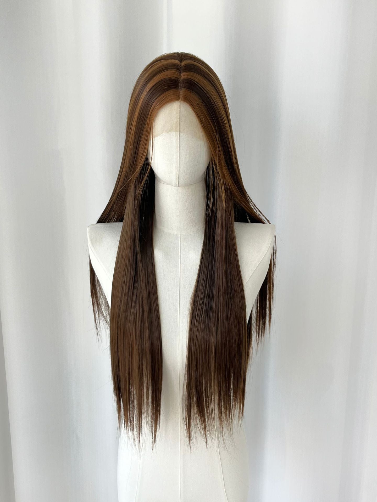 Hand Crochet Head Cover Embryo Crocheting Forehead Lace Free Long Straight Wig