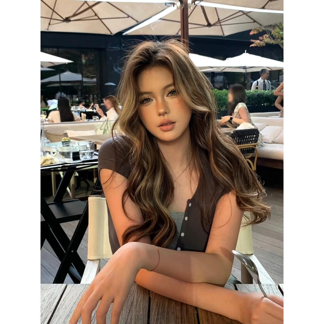 Full Hair Type Bangs Curly Natural Wig Long Curls