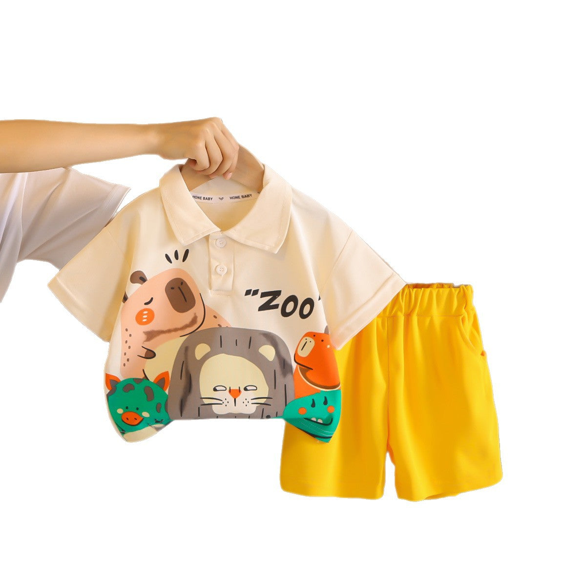 Boys Summer Fashion Clothes Cartoon Short-sleeved Shirt Two-piece Children's Suit