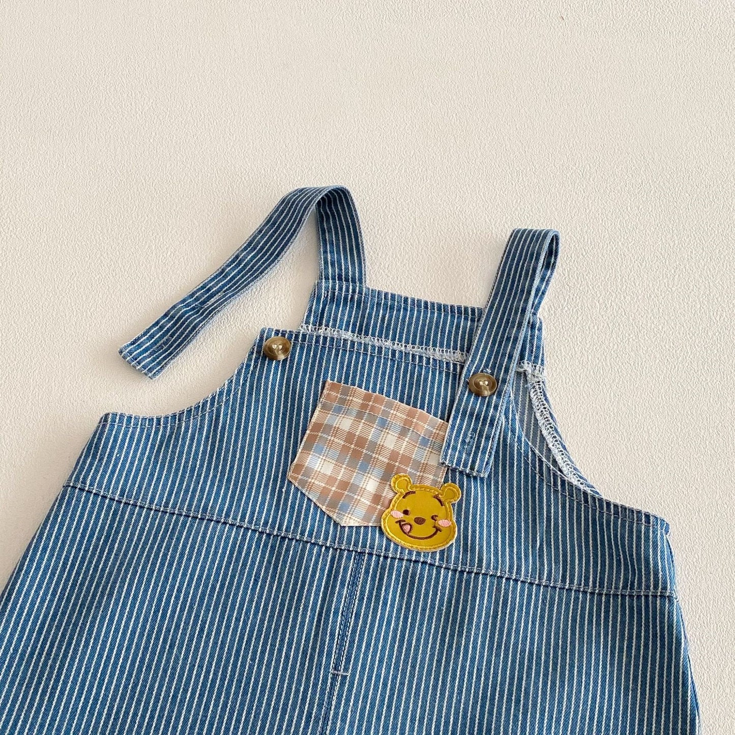 Children's Cartoon Suspender Spring Boys Fashionable Korean Style Embroidered Slacks Children's Pants