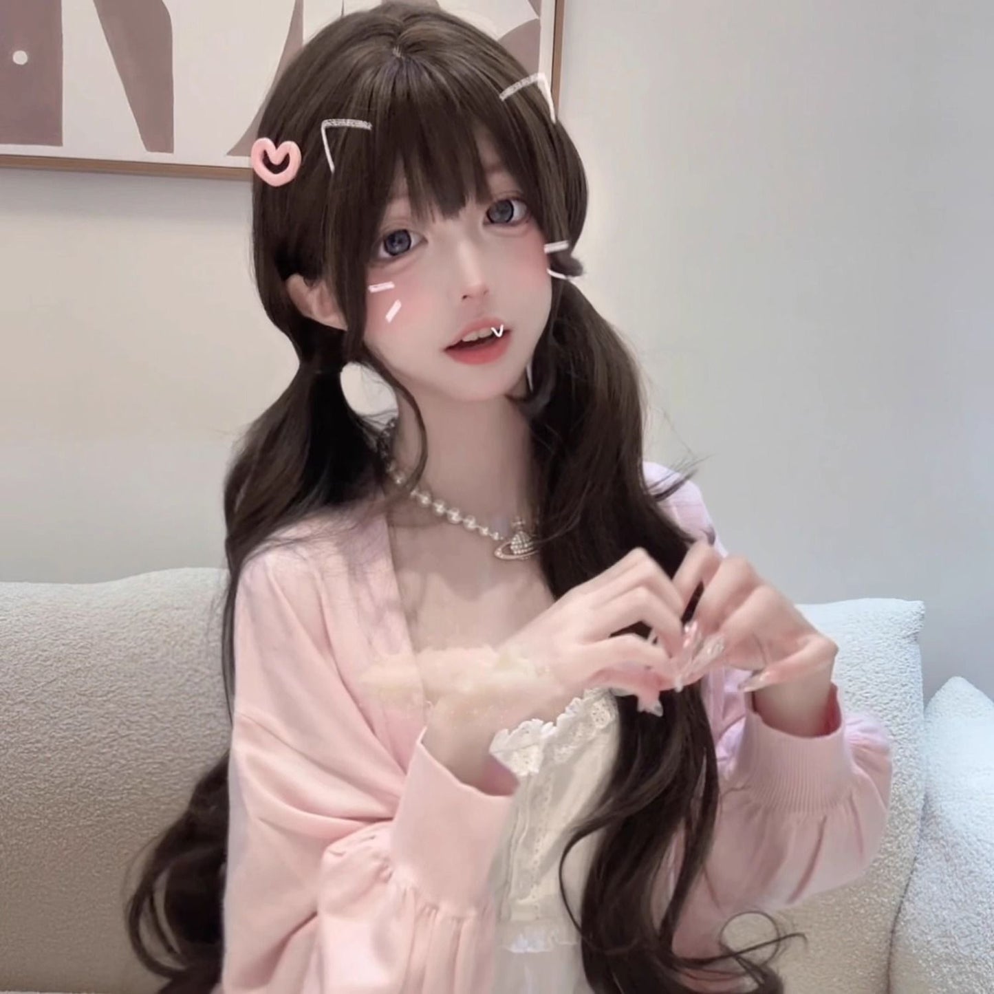 Lolita Natural Female Black Brown Sweet Wig Long Curls