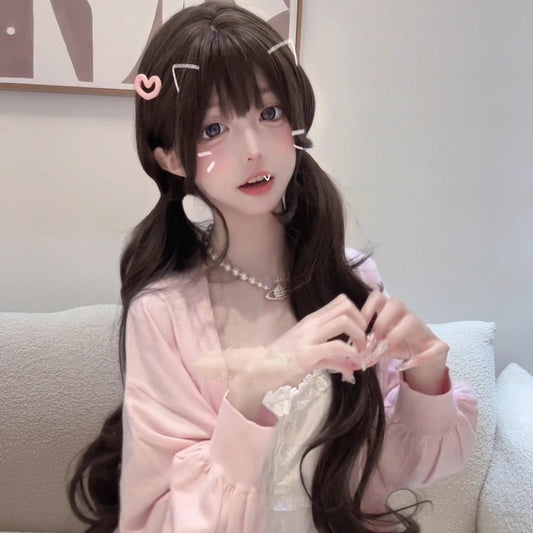 Lolita Natural Female Black Brown Sweet Wig Long Curls
