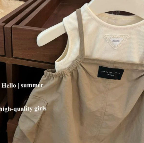Clothing Summer Fashionable Vest Fashion Work Clothes Suspender Skirt Children's Suit