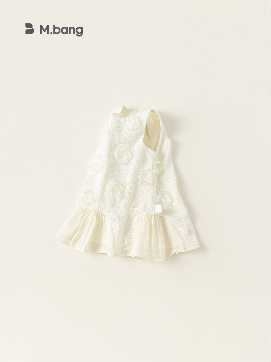 Children's Clothing Summer Graceful Shift Three-dimensional Flower Birthday Sleeveless Children's Dress