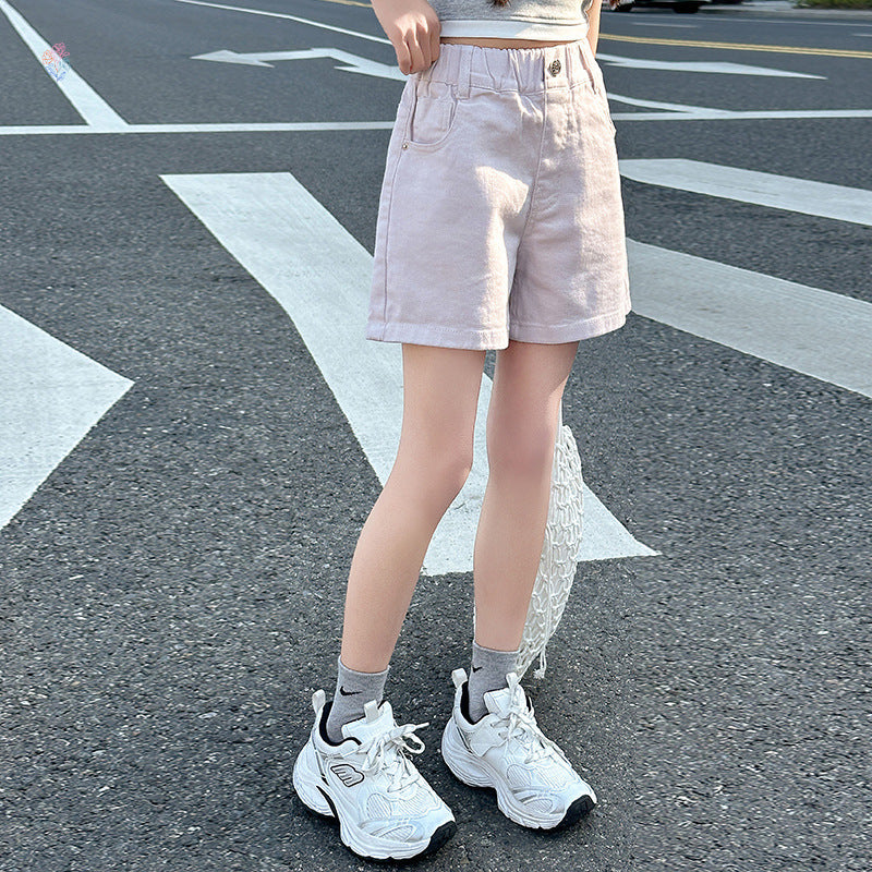 Children's Korean Style Bow Shorts Medium Big Western Children's Pants