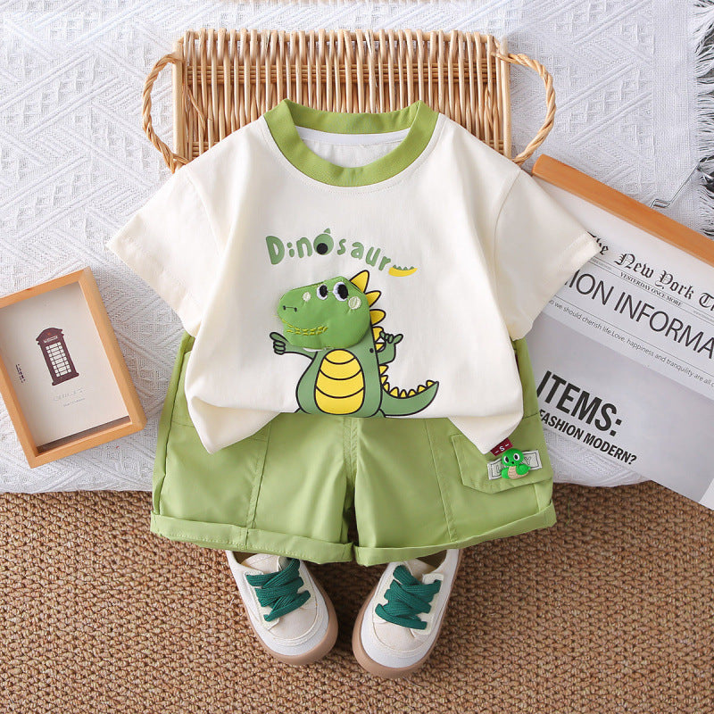 Children's Boys Summer Cartoon Short-sleeved Two-piece Fashionable Children's Suit