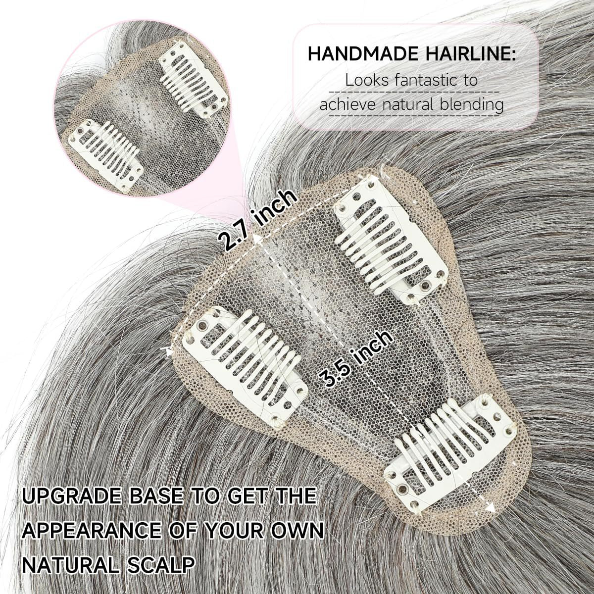 Women's Hair Supplementing Piece Human Cover Gray Other Wig