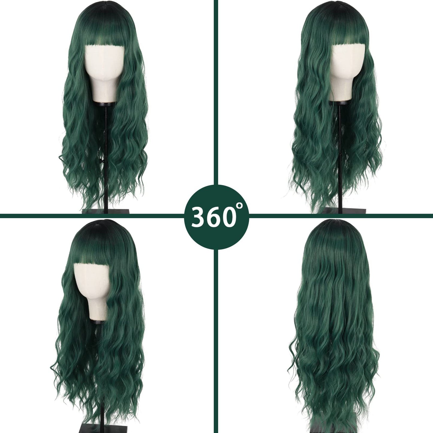 Black Curly Hair Multiple Colors Fiber Wig Long Curls