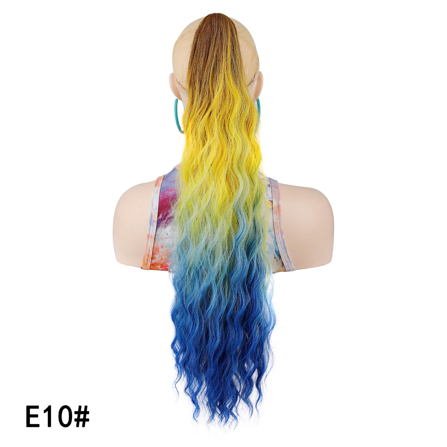 Women's Grip Curly Hair Chemical Fiber Medium Long Wig Ponytail