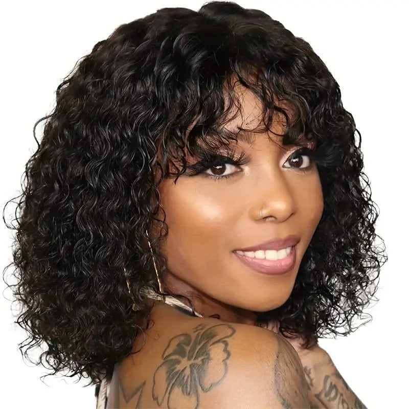 Women's Straight Bangs Small Fiber Chemical Front Wig Short Curly Hair