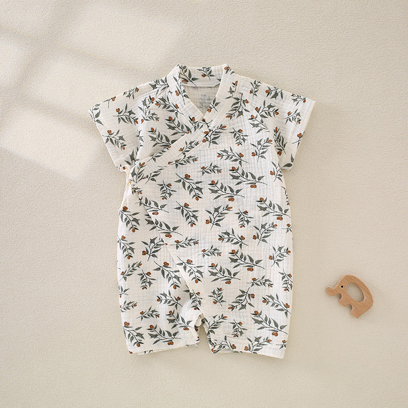 Jumpsuit Class Pure Cotton Summer Breathable Thin Crepe Cloth Rompers Jumpsuit, Climbing Suit