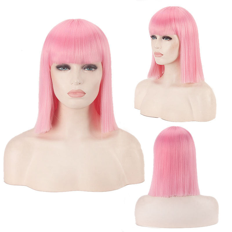 Women's Daily Color Sheath Short Shoulder Straight Cos Wig