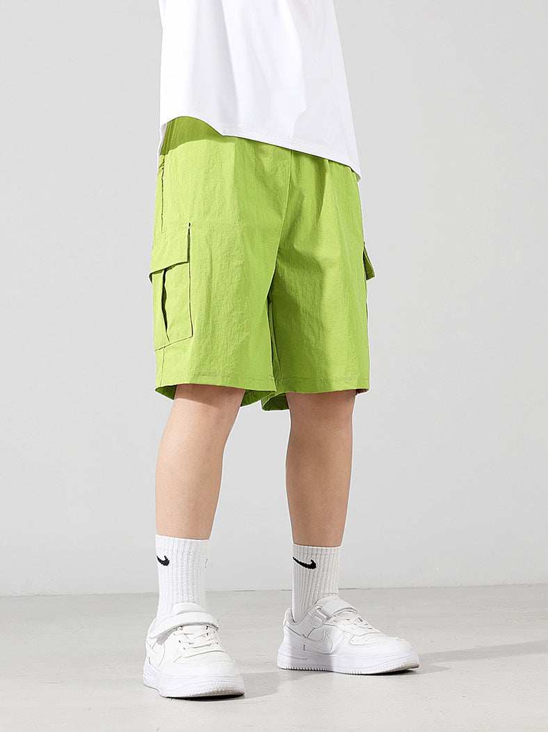 Children's Korean Style Outdoor Work Clothes Shorts Big Lightweight Waterproof Cool Children's Pants