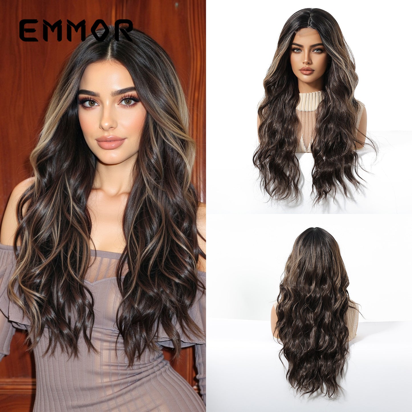 Mid-length Golden Big Wave Curly Hair Fashion Wig Long Curls