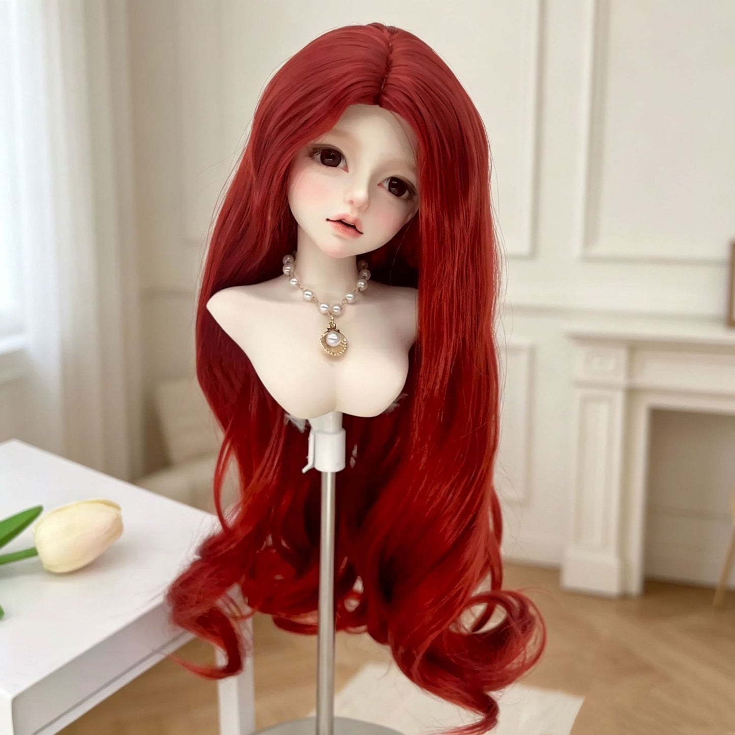 Doll Female Bangs Curly Big Wave Wig Long Curls