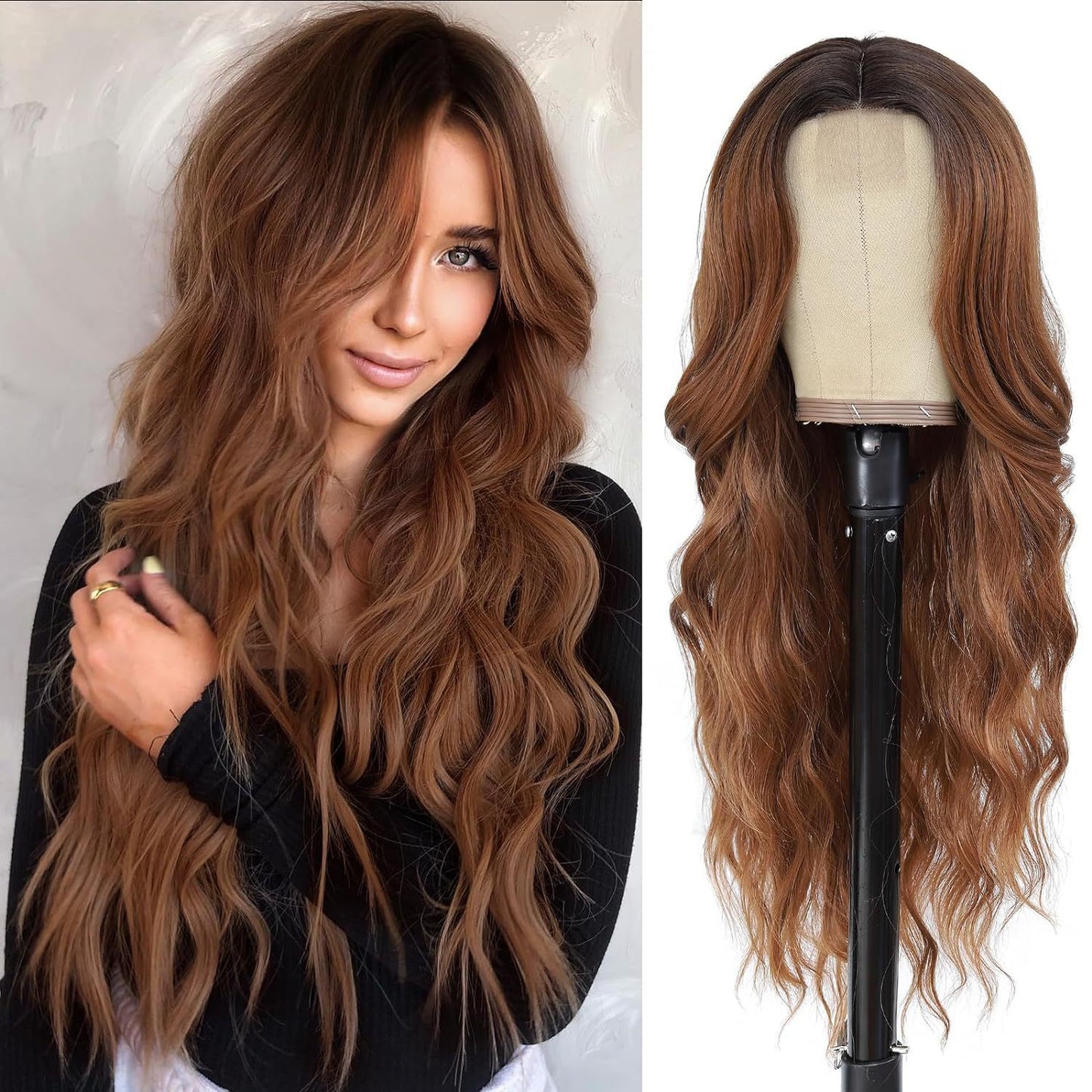 Women's Small Lace Medium Large Wave Curly Wig Long Curls