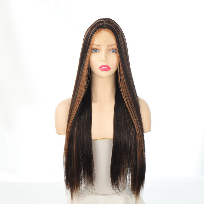 Women's Front Lace Mid-length Hair White Role-playing Long Straight Wig