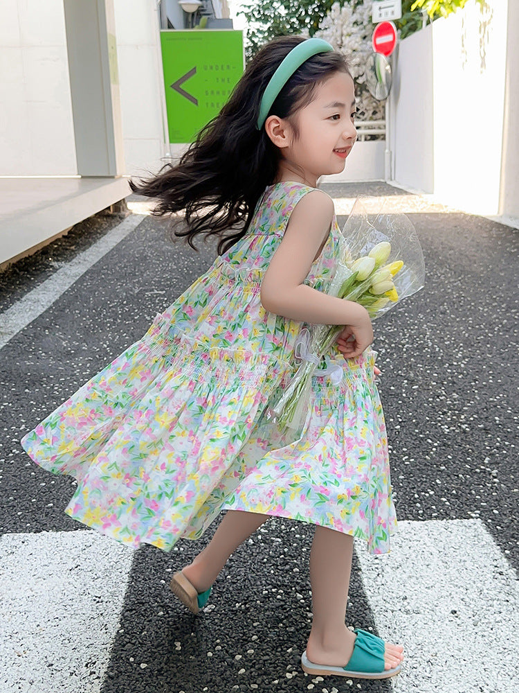Vest Cool Printing Middle Big Primary Children's Dress