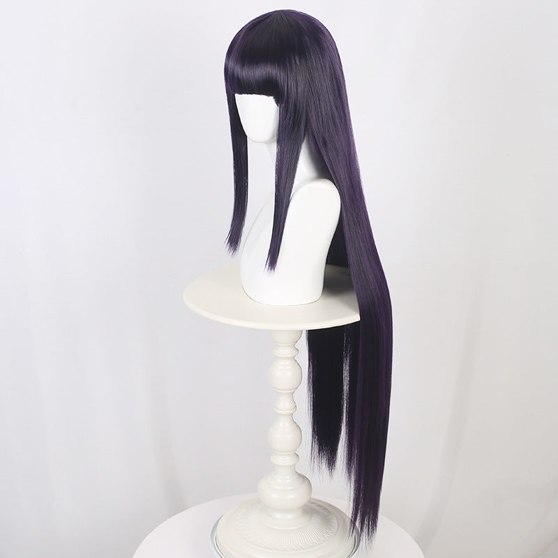 Women's Dark Blue Ancient Costume Long Straight Hair Cos Wig