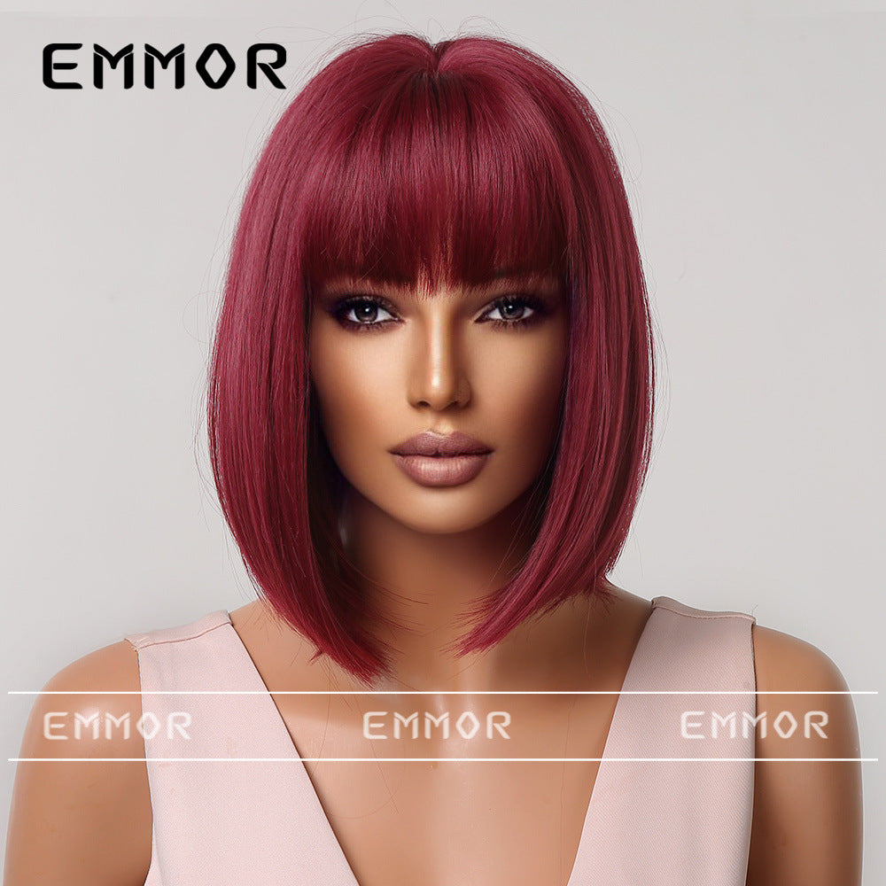 Elegant Classic Innovative Popular Gradient Gray Wig Short Straight Hair