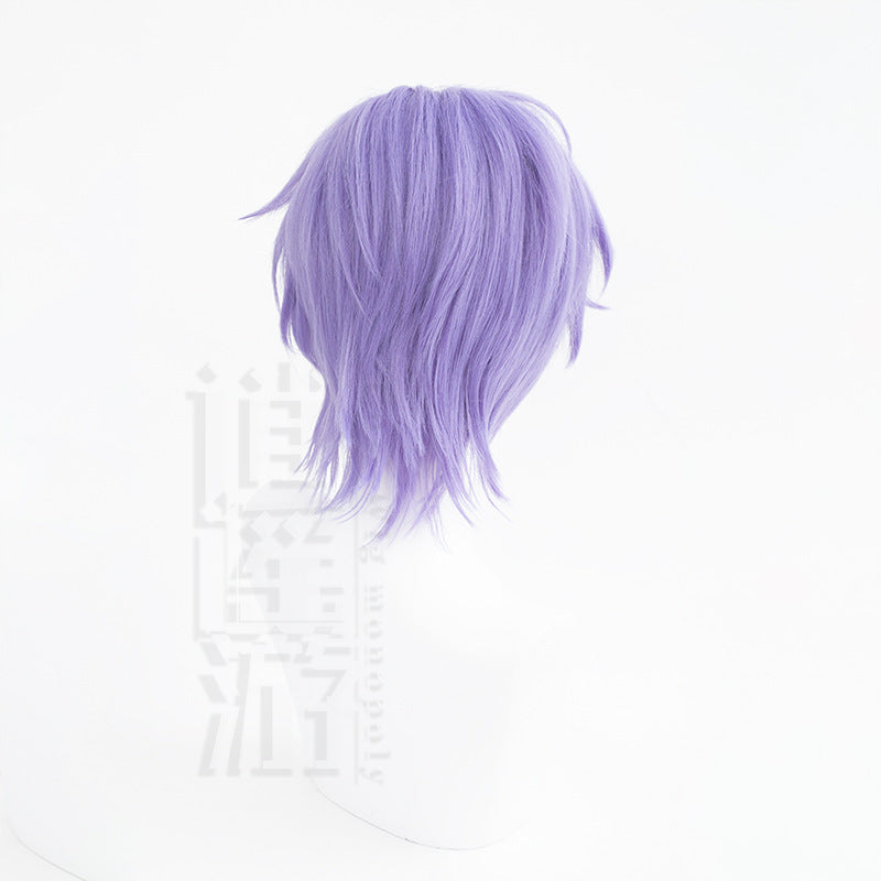 Leisure Travel World Carnival Night Purple Short Hair Less Cos Wig