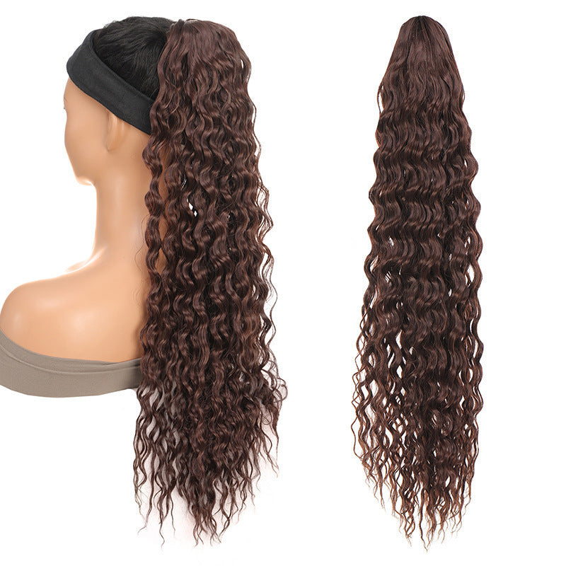 Drawstring Length Instant Noodle Curls Simulation Matte Wig Ponytail