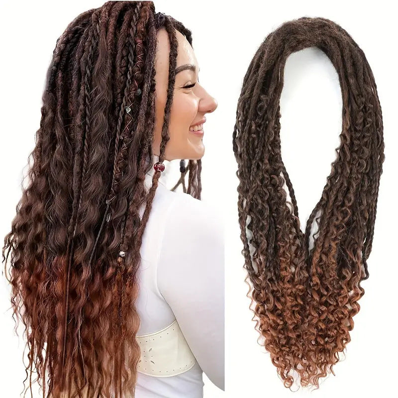 Dreadlocks Double-tailed Rolled Tail Three-strand Braid Wig Ponytail