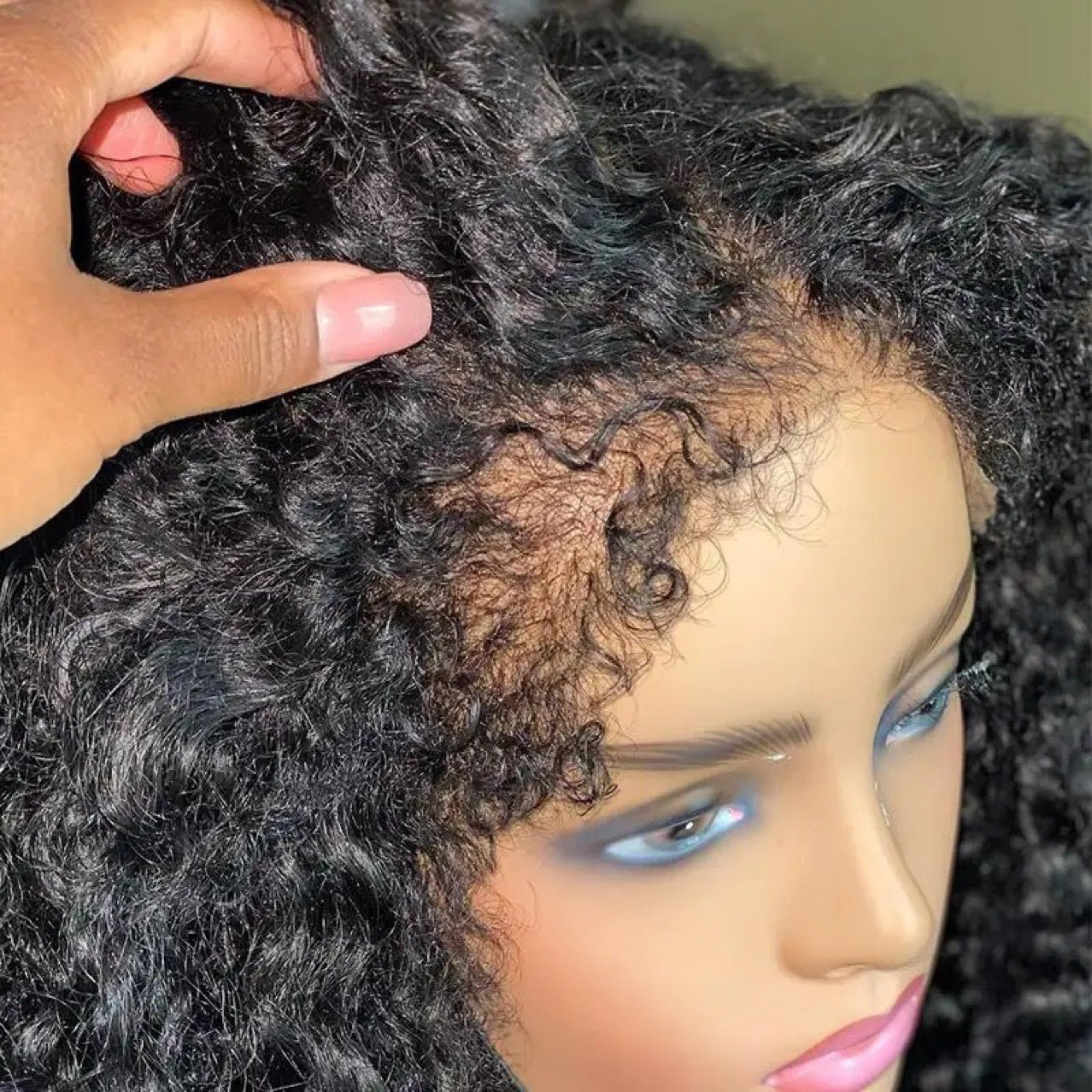 Edges Hairline Lace Front Wigs Human Wig Long Curls