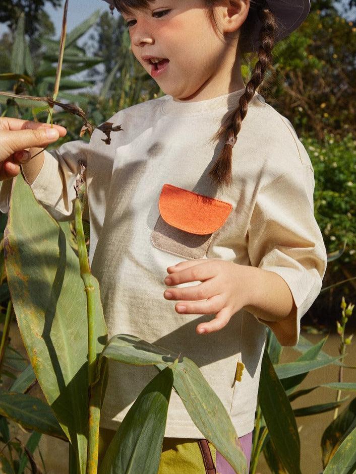 Children's Spring Boys Cotton Korean Style Short Sleeve Cropped Casual Fashion Children's T-shirt