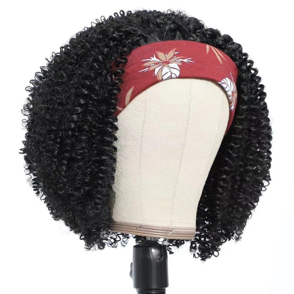 Band Curling Iron Set Chemical Fiber Sheath Exotic Wig Short Curly Hair
