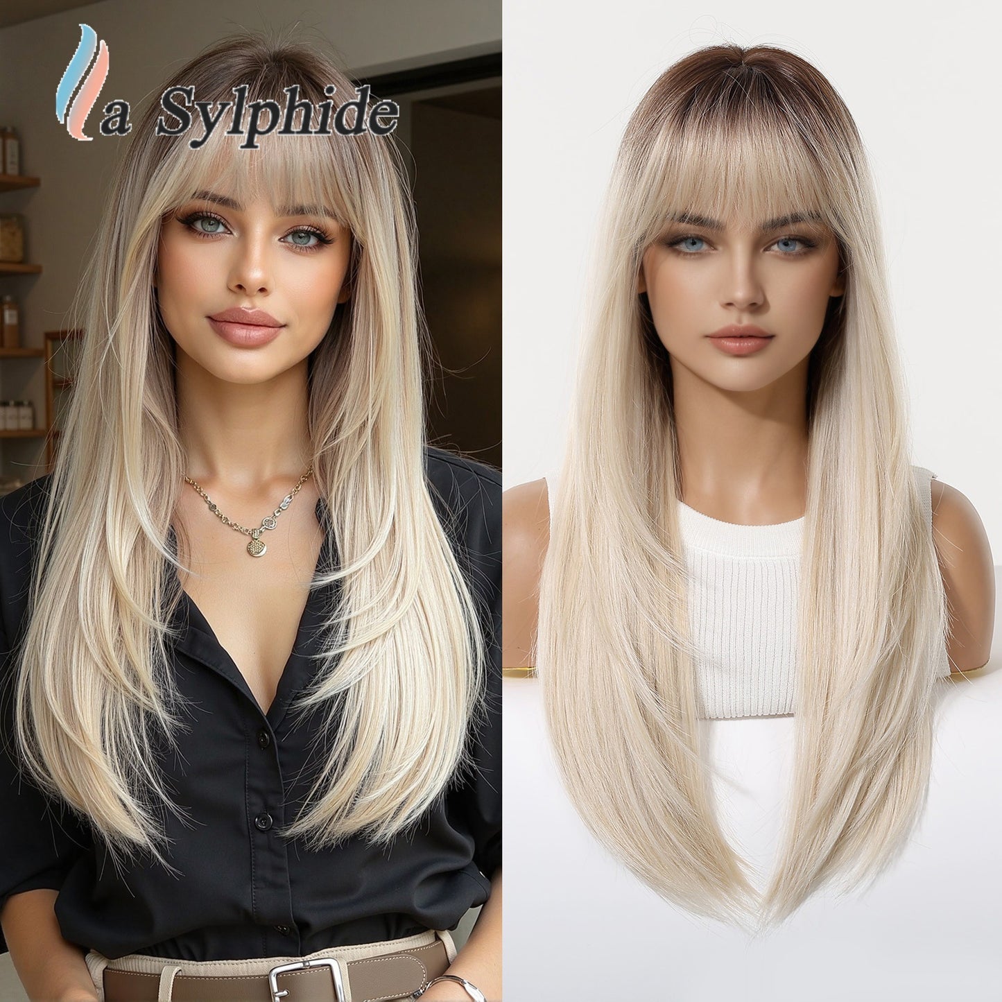Dyed Brown Layered Curly Hair Mechanism Wig Long Curls