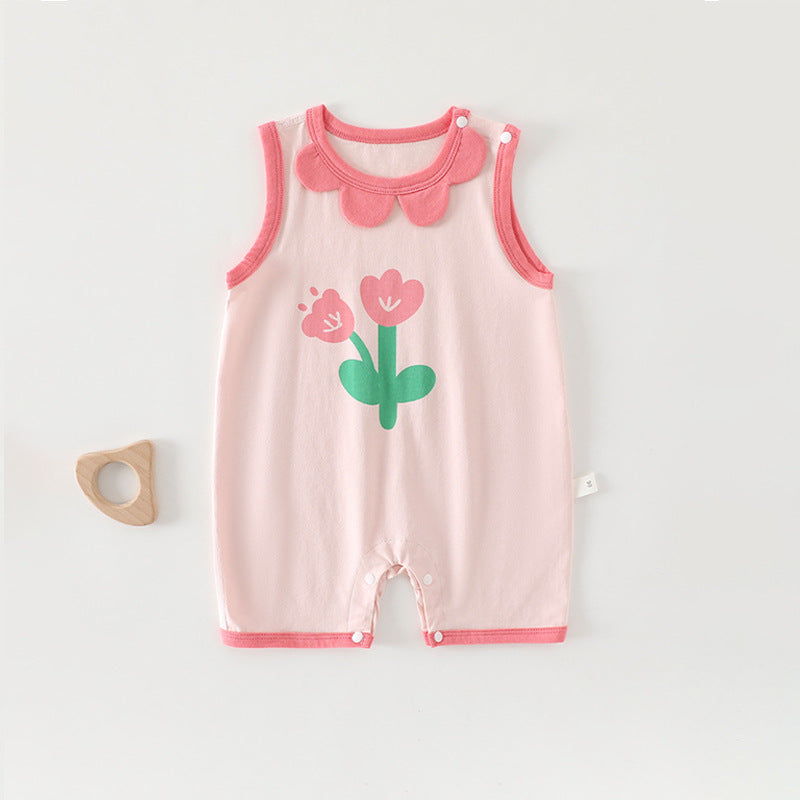 Summer Thin Sleeveless Vest Unisex Pajamas Jumpsuit, Climbing Suit