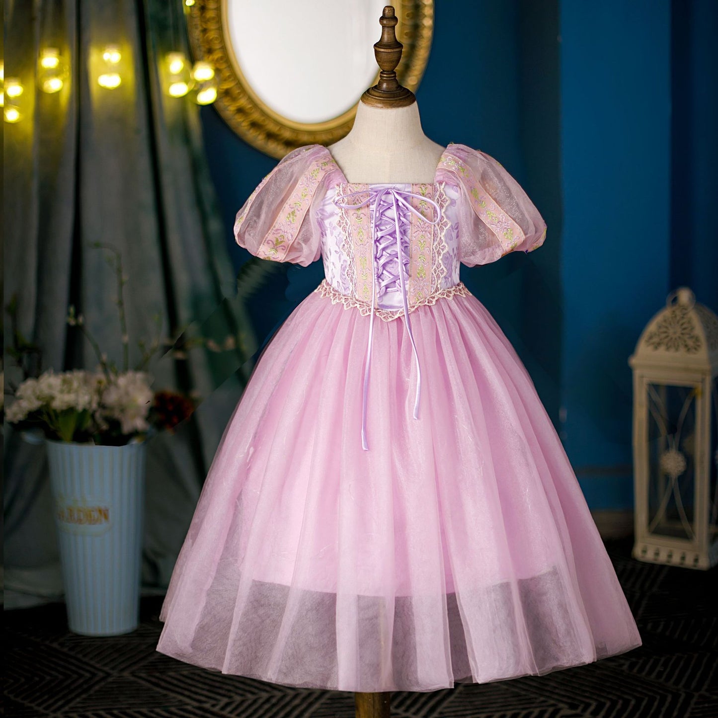 Hair Princess Short Sleeve Summer Luminous Tulle Children's Dress