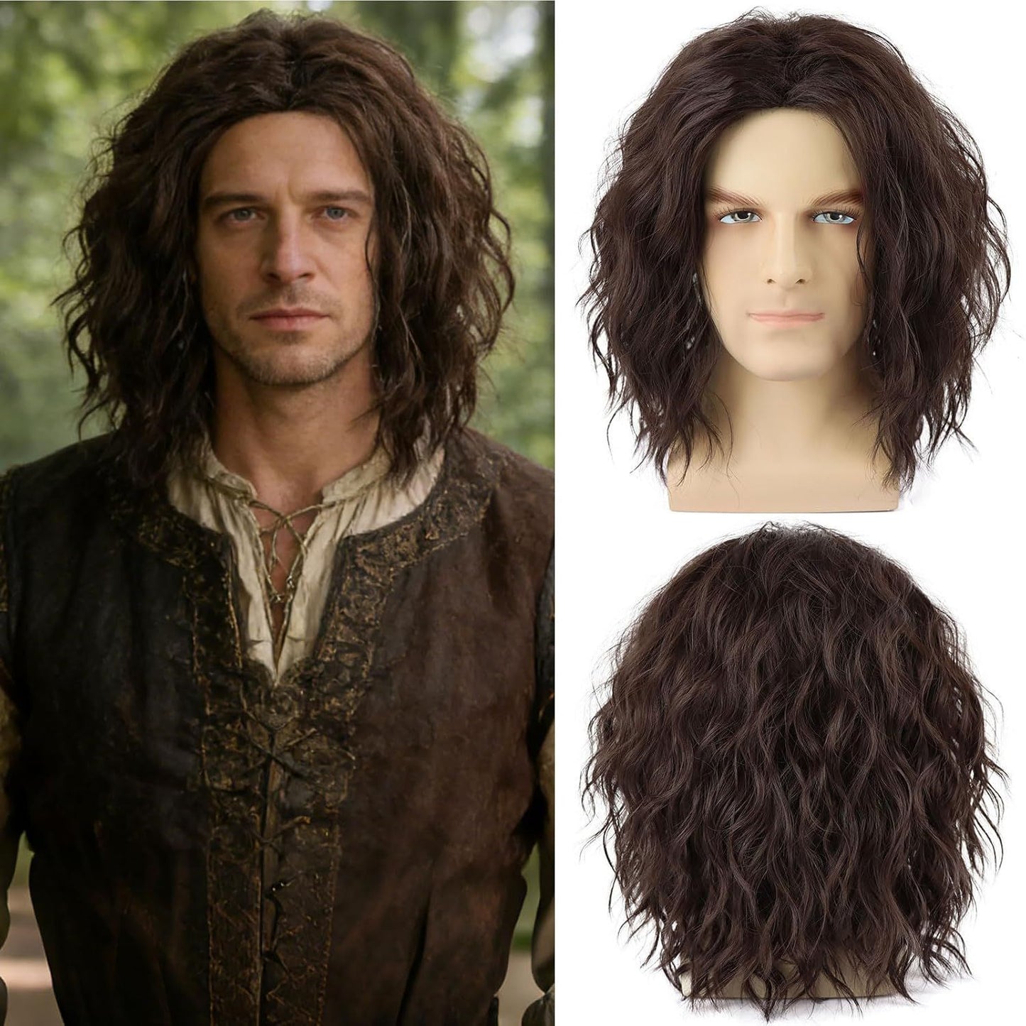 Men's Curls Short Curly Hair Medium Chemical Men's Wig