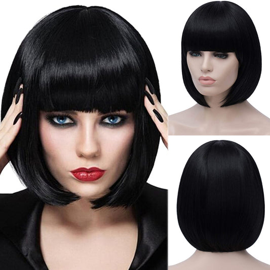 Unique Head Cover Bangs Synthetic Wigs Wig Short Straight Hair