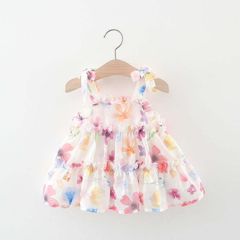 Slip Korean Style Little Skirt Flower Children's Dress
