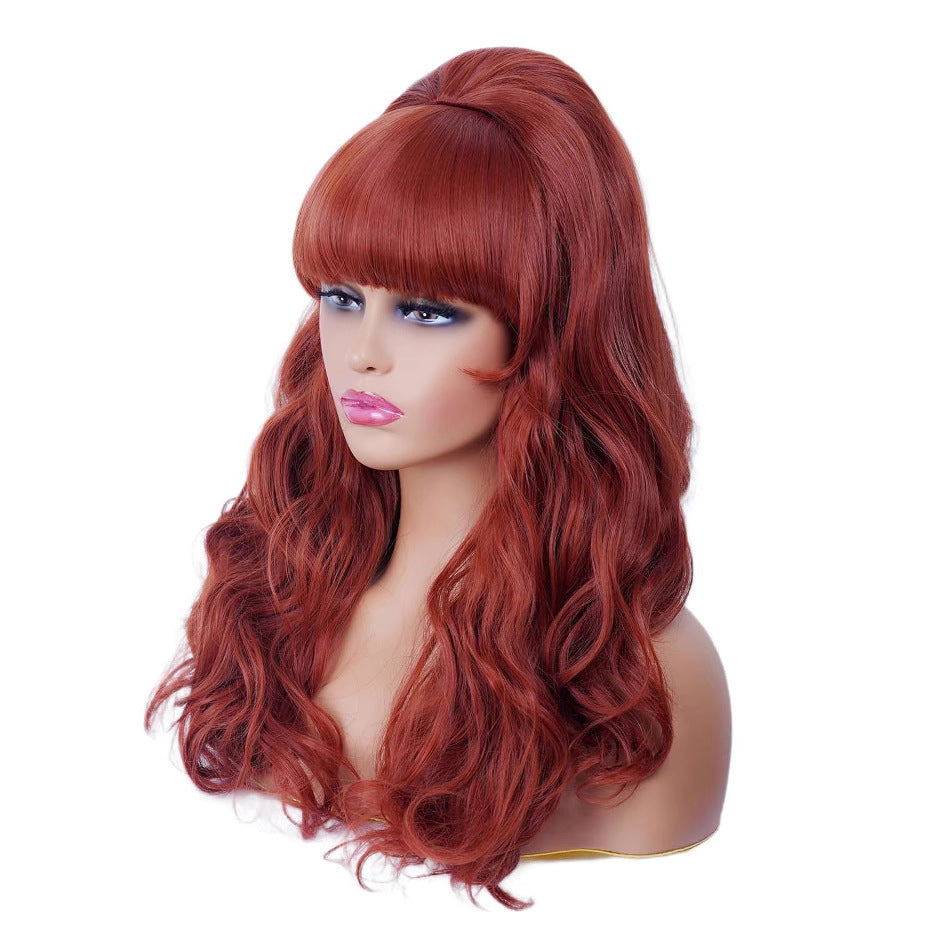 Women's Pear Flower Mid-length Curly Hair Gradient Mixed Cos Wig